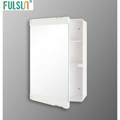 Mini Wall Mounted Plastic Bathroom Mirrored Medicine Cabinet with tooth brush holder