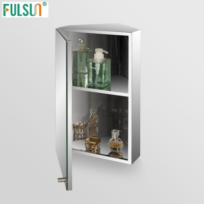 Stainless Steel Frame Single Door Stainless Steel bathroom corner mirror medicine cabinet