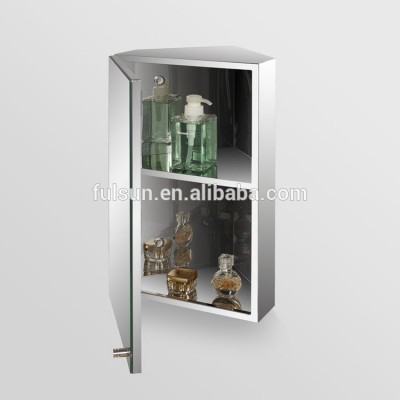 Mini size stainless steel corner bathroom led mirror cabinet with competitive price