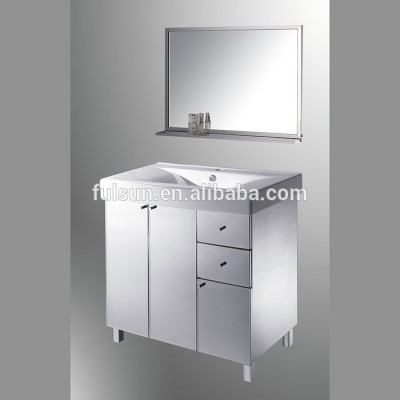 Modern Wall Mounted Stainless Steel Bathroom Cabinet with Hanging Mirror